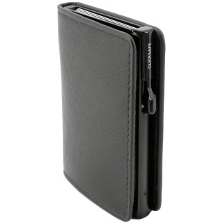 CLICKSAFE Geldbörse SLIM mit Kartenetui Nappaleder schwarz