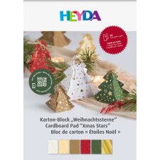 HEYDA Bastelkarton-Block "Weihnachtssterne" A4...