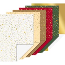HEYDA Bastelkarton-Block "Weihnachtssterne" A4...