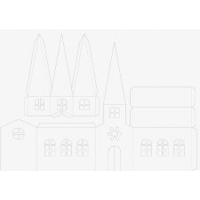 HEYDA Lichtdorf-Bastelset Häuser & Kirche Karton...