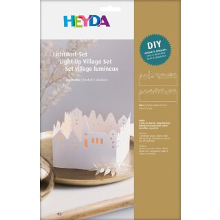 HEYDA Lichtdorf-Bastelset Leporello Karton weiß 130 mm