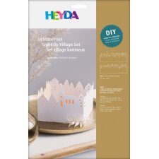 HEYDA Lichtdorf-Bastelset Leporello Karton weiß 130 mm
