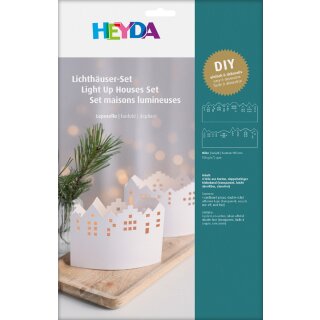 HEYDA Lichtdorf-Bastelset Leporello Karton weiß 100 mm
