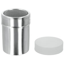 metaltex Puderzucker-/Kakao-Streudose Inox silber