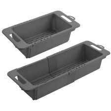 metaltex Spülkorb Drain-Flex ausziehbar Kunststoff grau