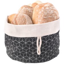 metaltex Brotkorb faltbar Baumwolle schwarz / beige