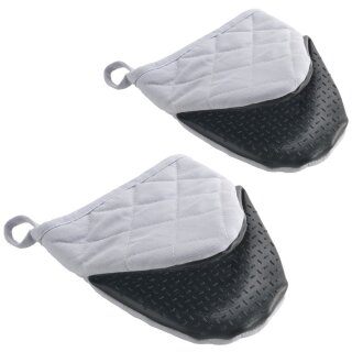 metaltex Ofenhandschuhe antislip 2er Set grau/schwarz kurz