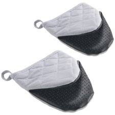 metaltex Ofenhandschuhe antislip 2er Set grau/schwarz kurz