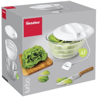 metaltex Salatschleuder Turbo mit Seilzug weiß