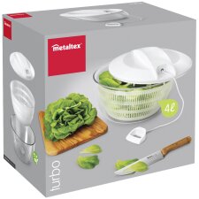 metaltex Salatschleuder Turbo mit Seilzug weiß
