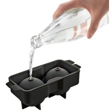 metaltex Eiswürfelform aus Silikon für 4 Kugeln schwarz