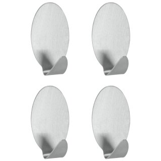 metaltex Klebehaken Lilliput 4er Set oval Edelstahl