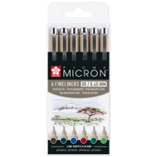 SAKURA Fineliner PIGMA MICRON 05 Erdfarben 6er Etui