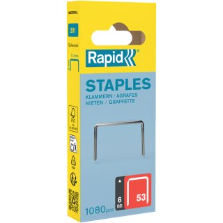 Rapid Feindrahtklammern Typ 53 6 mm 1.080 Stück