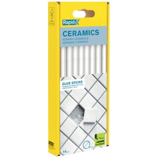 Rapid Klebepatrone Keramik 12 mm Durchmesser lang weiß 14 Stück (250 g)