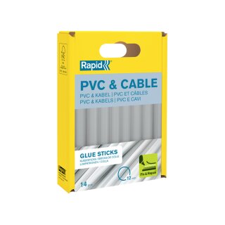 Rapid Klebepatrone PVC & Kabel 12 mm Durchmesser kurz 14 Stück (125 g)