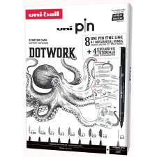 uni-ball DOTWORK-Starterset uni pin 9er Koffer