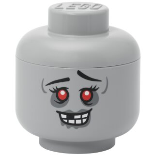 LEGO Aufbewahrungskopf STORAGE HEAD ZOMBIE S steingrau