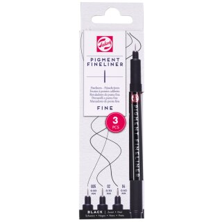 ROYAL TALENS Pigment Fineliner Fine schwarz 3er Set