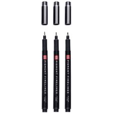 ROYAL TALENS Pigment Fineliner Bold schwarz 3er Set