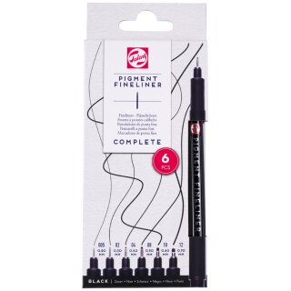 ROYAL TALENS Pigment Fineliner Complete schwarz 6er Set