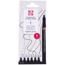 ROYAL TALENS Pigment Fineliner Complete schwarz 6er Set
