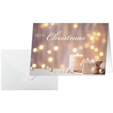 sigel Weihnachtskarte "Golden Glow" A6 quer (A5)