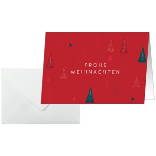 sigel Weihnachtskarte "Ruby Pines" A6 quer (A5)