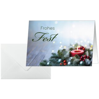 sigel Weihnachtskarte "Candlelight Cheer" A6 quer (A5)
