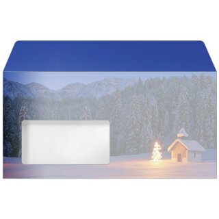 sigel Weihnachts-Motiv-Umschlag "Christmas Chapel" DIN lang 50 Stück