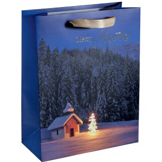 sigel Weihnachts-Geschenktüte "Christmas Chapel" klein