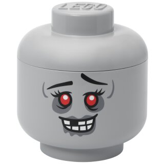 LEGO Aufbewahrungskopf STORAGE HEAD ZOMBIE L steingrau