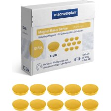 magnetoplan Rundmagnet "Basic" 24 mm gelb 10...