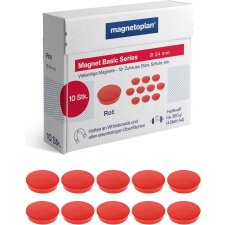 magnetoplan Rundmagnet "Basic" 24 mm rot 10...