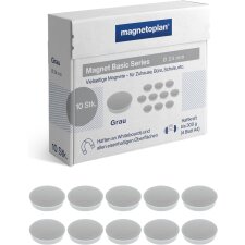 magnetoplan Rundmagnet "Basic" 24 mm grau 10...