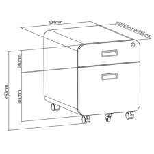 LogiLink Rollcontainer 2 Schübe schwarz