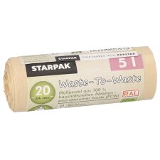 STARPAK Mülleimerbeutel "Waste-to-Waste"...