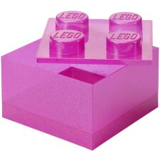 LEGO Aufbewahrungsstein STORAGE BRICK 4 GLITTER hellviolett
