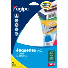 agipa Universal-Etiketten 19 x 38 mm weiß