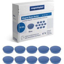 magnetoplan Rundmagnet "Basic" 32 mm blau 10...