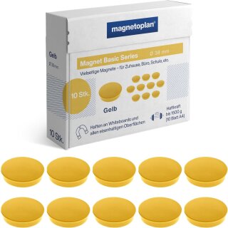 magnetoplan Rundmagnet "Basic" 38 mm gelb 10 Magnete