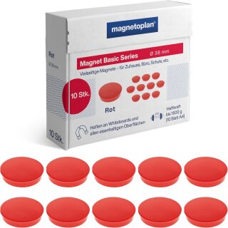 magnetoplan Rundmagnet "Basic" 38 mm rot 10 Magnete