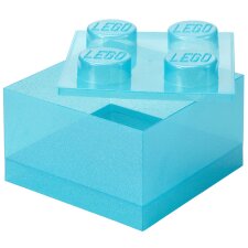 LEGO Aufbewahrungsstein STORAGE BRICK 4 GLITTER hellblau