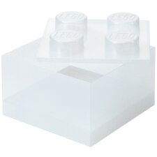 LEGO Aufbewahrungsstein STORAGE BRICK 4 GLITTER transluzent