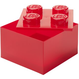 LEGO Aufbewahrungsstein STORAGE BRICK 4 TOP LID transluzent-rot