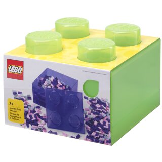 LEGO Aufbewahrungsstein STORAGE BRICK 4 TOP LID transluzent-hellgrün