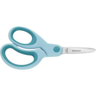 WESTCOTT Bastelschere Kids Softgrip spitz 130 mm türkis spitz für Rechtshänder