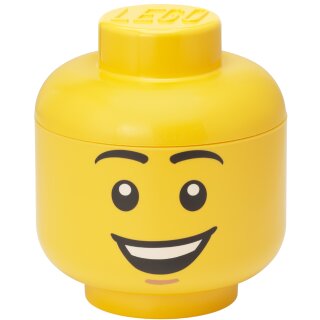 LEGO Aufbewahrungskopf STORAGE HEAD HAPPY BOY S 2 Liter gelb