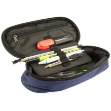 kangaro Schlamper-Etui oval aus Polyester schwarz