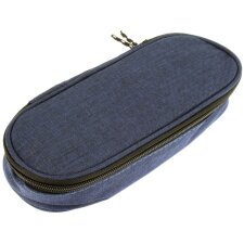 kangaro Schlamper-Etui oval aus Polyester dunkelblau